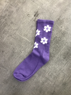 Medias unisex Flower Power violeta