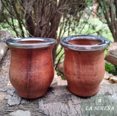 Mate madera algarrobo con virola chata acero inoxidable