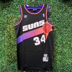 CAMISETA SUNS 34 ( NEGRA CON BLANCO Y ROJO) REPLIC EXACTA