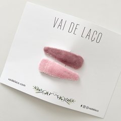 Dupla de tic tacs forrados - veludo rosa bebê e rosa seco