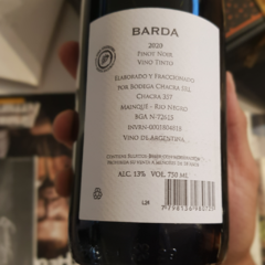 Chacra Barda Pinot Noir 750cc - comprar online