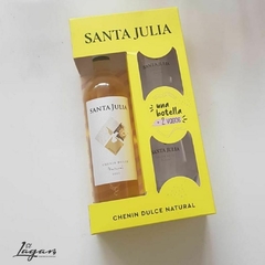 Estuche Santa Julia Chenin Dulce Natural 750cc + 2 vasos Familia Zuccardi