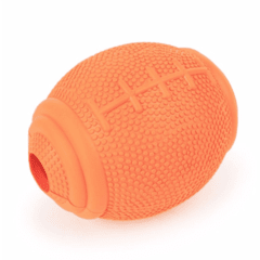 PELOTA RUGBY PARA SNACKS CAUCHO NATURAL - 8 CM - BARBINCHOS PET SHOP