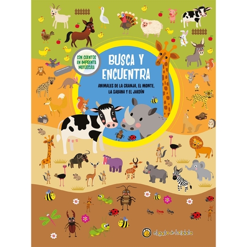 Libro Gigante Busca y encuentra animales de la granja, la selva, la sábana y el jardín - Guadal