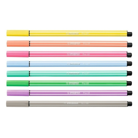 MARCADOR PEN 68 Colores Pastel - Stabilo