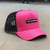 BONÉ ABA CURVA TRUCKER VEM TRANQUILO - ROSA E PRETO - VT11 na internet