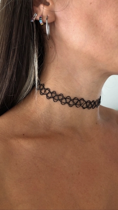 Chocker 90's elastizado negro