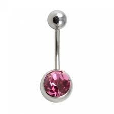 Piercing ombligo strass rosa