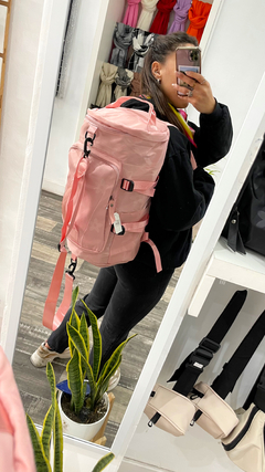 Bolso mochila FLORY rosa - ideal viaje o gym