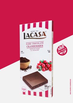 Chocolate Español Amargo con Arándanos Rojos Lacasa Tableta 100 g
