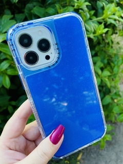 Case 3 em 1 Glitter - iPhone 14 Pro - Azul