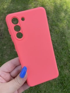 Case Veludo - Samsung S21 - Com Proteção Na Câmera - Rosa Chiclete