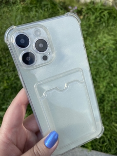 Case Anti-impacto Glitter Porta Cartão - iPhone 13 Pro Max