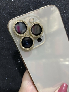 Protetor De Câmera Strass - iPhone 12 Pro Max - Dourado