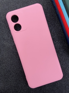 Case Veludo - Motorola E13 - Com proteção na câmera - Rosa Bebê