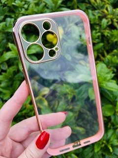 Case Luxo Transparente - iPhone 13 Pro Max - Rosa