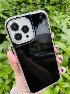 Case Elegante 3 em 1 - iPhone 12 Pro Max - Com Aro Frontal - Preto Brilhante