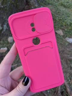 Case Slide Porta Cartão - Motorola G6 Play / E5 - Pink