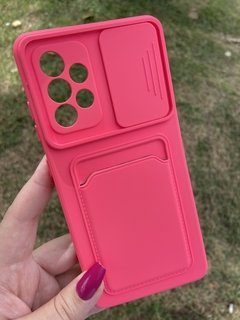 Case Slide Porta Cartão - Samsung A72 - Pink