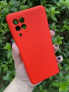 Case Veludo - Samsung A12 - com proteção na câmera - Vermelho