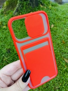 Case Slide com Porta Cartão - iPhone 12 / 12 Pro - Vermelho