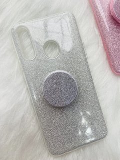 Case Glitter Anti-impacto com Pop - Samsung A20 S - Prata