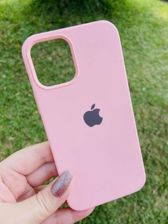 Silicone Case - iPhone 14 Pro - Fechada Embaixo - Rosa Bebê