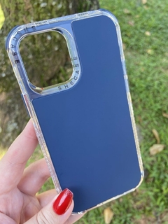 Case 3 em 1 Elegante - iPhone 14 Pro - Azul Marinho Fosco