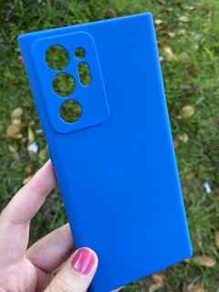 Case Veludo - Samsung Note 20 Ultra - Com proteção na câmera - Azul Escuro