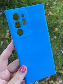 Case Veludo - Samsung Note 20 Ultra - Com proteção na câmera - Azul