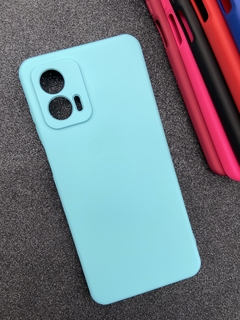 Case Veludo - Motorola G53 - Com proteção na câmera - Turquesa