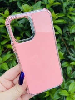 Case Elegante 3 em 1 - iPhone 13 Pro - Com Aro Frontal - Rosa Bebê Brilhante - comprar online