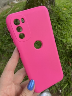 Case Veludo - Motorola G41 / G42 - Com proteção na câmera - Pink