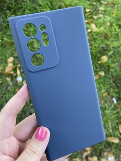 Case Veludo - Samsung Note 20 Ultra - Com proteção na câmera - Azul Marinho