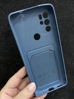Case Slide Porta Cartão - Motorola G60 S - Com proteção na câmera - Azul - comprar online