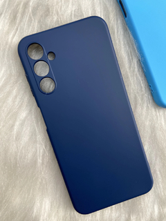 Case Veludo - Samsung A34 - Com Proteção Na Câmera - Azul Marinho