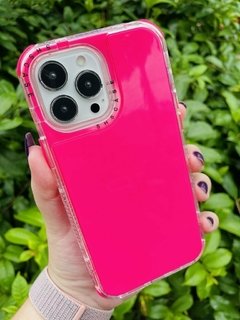 Case Elegante 3 em 1 - iPhone 13 Pro - Com Aro Frontal - Pink Brilhante