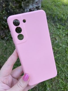 Case Veludo - Samsung S21 FE - Com Proteção Na Câmera - Rosa Bebê