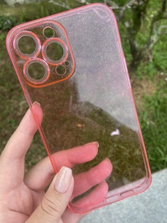 Case Acrílico Glitter - iPhone 14 Pro Max - Rosa