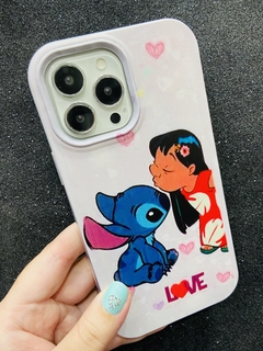 Case 2 em 1 - iPhone 13 Pro Max - Lilo & Stitch - Azul Marinho