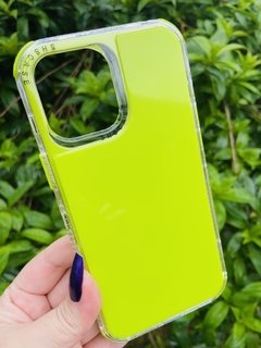 Case Elegante 3 em 1 - iPhone 13 Pro Max - Com Aro Frontal - Verde Neon Brilhante - comprar online