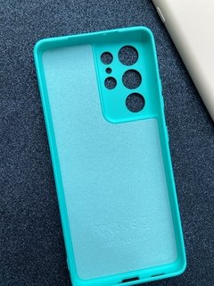 Case Veludo - Samsung S21 Ultra - Com Proteção Na Câmera - Verde Água na internet