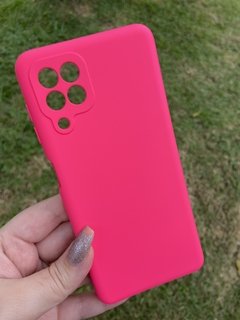 Case Veludo - Samsung A22 4g - com proteção na câmera - Pink