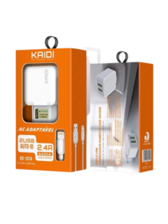 Carregador Lightning - Kaidi - 2.4A - Cabo + 2 saídas USB
