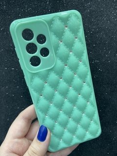 Case Strass - Samsung A33 5G - Com Veludo Interno - Verde Água