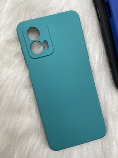 Case Veludo - Motorola G73 - Com proteção na câmera - Verde Petróleo