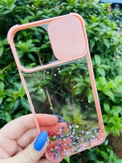 Case Slide Glitter - iPhone 12 Pro Max - Rosa Bebê