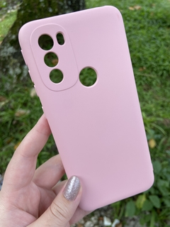 Case Veludo - Motorola G31 - Com proteção na câmera - Rosa Bebê
