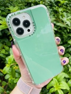 Case Elegante 3 em 1 - iPhone 13 Pro - Com Aro Frontal - Verde Abacate Brilhante