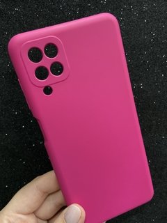 Case Veludo - Samsung A12 - Com proteção na câmera - Rosa Barbie